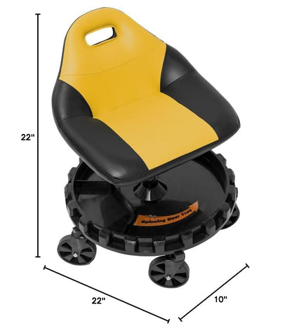 Traxion 400lb Capacity 2-704 Yellow Progear Mobile Rolling Gear Seat - color: Yellow