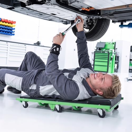 Goplus Foldable Mechanic Creeper with 360° Swivel Wheels, - color: Green, size: 36"