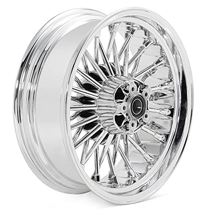 TOFR 18x3.5 16x5.5 Chrome Fat Spoke Wheels For Harley Softail Chopper 06-17 - color: Chrome, size: Front：18x3.5 Rear：16x5.5