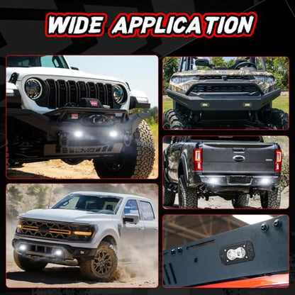 LED Pod Lights Flush Mount Off Road Driving LED Light Bar - color: White Flush