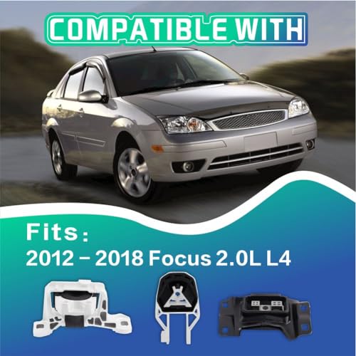 Engine Motor and Transmission Mount Kit Compatible with 2012-2018 Focus - size: 2012-2018 Focus 2.0L