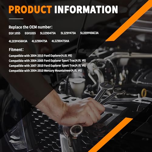 EGV1055 5L2Z9D475A Exhaust Gas Recirculation Valve Compatible with 2004-2010 Ford Explorer, for Explorer Sport Trac, for Mercury Mountaineer V6 4.0L