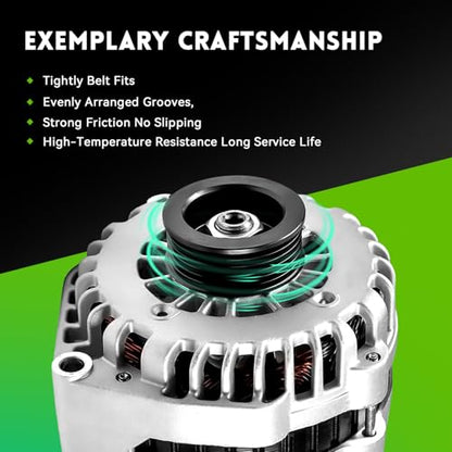 8301N Alternator 160Amp High Output Compatible with 2007-2014 GMC Yukon, Sierra, Chevy Tahoe, Suburban, Silverado 1500/2500, Avalanche, Cadillac Escalade, Replace# 15093928,15905871, ADR0369 - size: 8301N