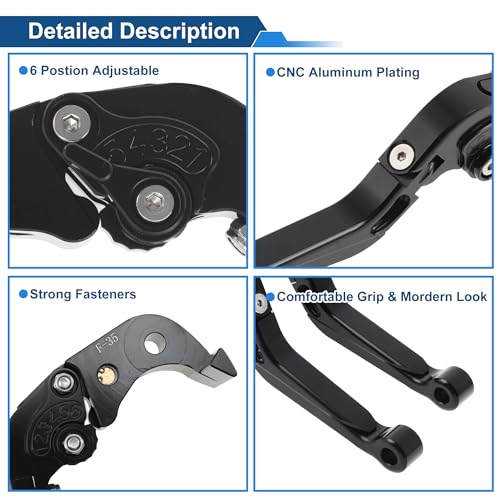 YZF-R7 Brake Clutch Levers for Yamaha 21-25 6 Position - color: Solid Black