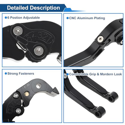 YZF-R7 Brake Clutch Levers for Yamaha 21-25 6 Position - color: Solid Black