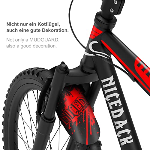 Mountain Bike Fenders, Fits 20-29 Inch MTB, 2-Piece Set - color: Red
