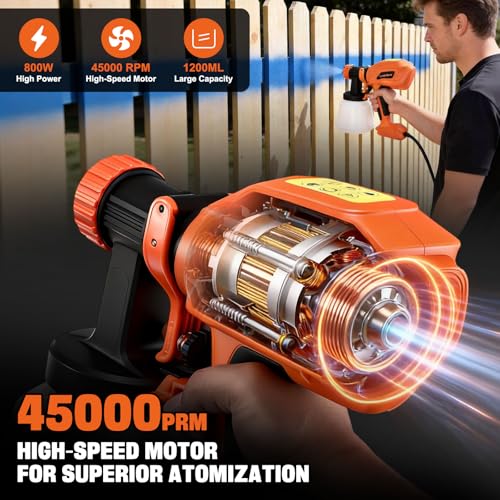 Paint Sprayer Electric Spray Gun Paint 800W 4 Nozzles 3 Patterns