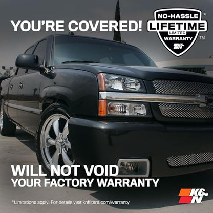 K&N Cold Air Intake System: High-Flow Air Filter, Increase Performance & Towing: Compatible with 1999-2007 Chevy/GMC/Cadillac: Silverado, Suburban, Tahoe, Sierra, Yukon, Escalade, Avalanche, 57-3023-1 - style: 50 State Legal
