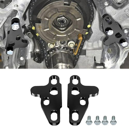 2PCS Black Oil Pump Alignment Girdle Brace Kit,Billet Aluminium CNC Machined Oil Pump Guide Hold Down Tool for GM Gen V LT1 LT4 LT5 L83 L86 L87 Engine Cam Swap,Anodized Finish with Bolts - color: BLACK