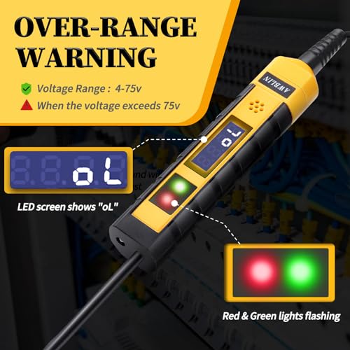 AWBLIN 4-75V DC Automotive Test Light with LCD Digital Voltmeter