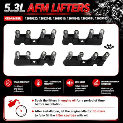 5.3L AFM DOD LS Engine Lifter Kit With Head Gasket Set & Head Bolts 2005-2014 - color: QH-DTB-GM5300-AFM-002
