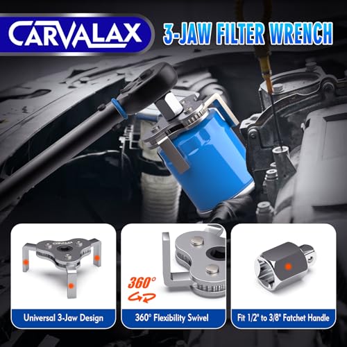CARVALAX 8PCS Oil Filter Wrench Set