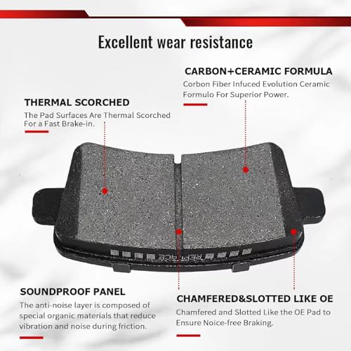 SIPAUTEC-8pcs Ceramic Brake Pads Replacement For (2007-2016 Honda Cr-V),(2012-2015 Honda Crosstour)/,(2011 Honda Accord Crosstour),(ACURA RDX 2010-2012) - style: 2ddgfcv-99