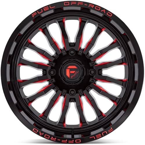 Fuel UTV D822 Arc 20x7 4x156 +13mm Black/Red Wheel Rim 20" Inch