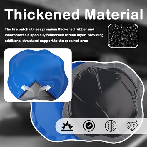 10PCS 4.95×4.95" Tire Patch Kit,Thick Rubber Tire Patches Heavy Duty for Punctures and Cracks,Universal Tires Repair Patch as Tires Repair Kit for Most Cars/Trucks/SUVs