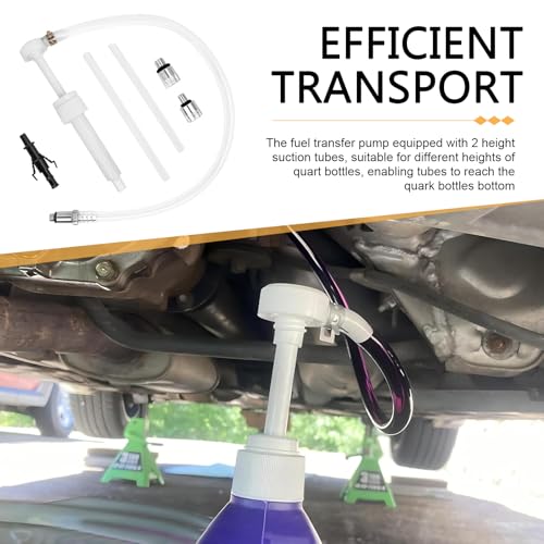 Lower Unit Gear Oil Pump, Transmission Differential Fluid Pump with 3/8 inch Metal Swivel, 8mm and 10mm, 3rd Hand Adapter, Fluid Pumps for Standard Quart Bottles, 8cc Per Pump Stroke
