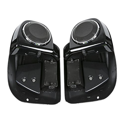 XFMT Motorcycles Vivid Black Lower Vented Leg Fairing W/ 6.5" Speakers & Grills For Harley air-cooled Touring Road King Street Glide Road Glide Electra Glide 2014-2024 - color: W/ Speakers & Grills For '14-Later