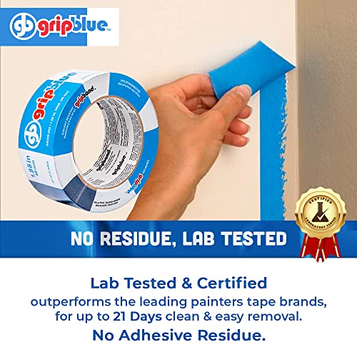 Professional-Grade Blue Painters Tape 2 Inch Wide, 1 Roll - size: 2 in/1.88 (Single Roll)