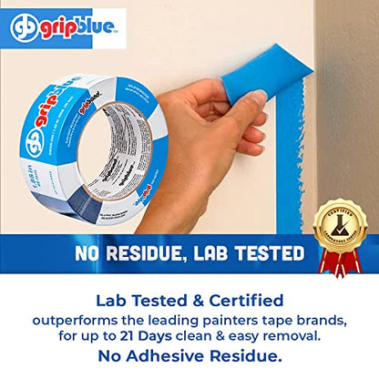 Professional-Grade Blue Painters Tape 2 Inch Wide, 1 Roll - size: 2 in/1.88 (Single Roll)