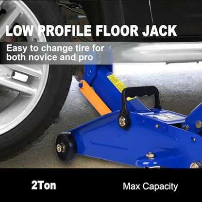 AAIN 2-Ton Hydraulic Floor Jack, 4,400 lb Capacity, Heavy-Duty Car Jack