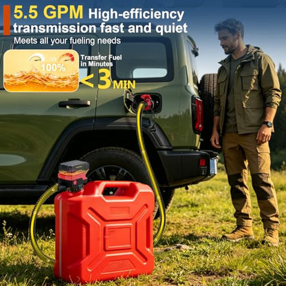 5.5 GPM Cordless Fuel Transfer Pump, with Auto Shut- Off & Beep Alert. - color: Black