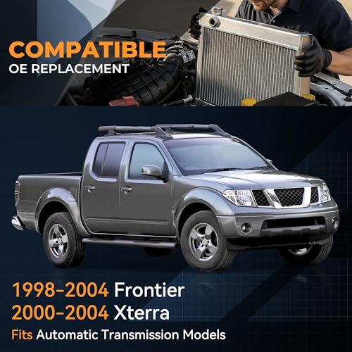 Auto Dynasty Radiator Compatible with 1998-2004 Frontier Xterra AT, DPI 2215 Factory Style 1-Row Cooling Radiator, Aluminum Core - style: 98-04 Nissan Frontier Xterra AT