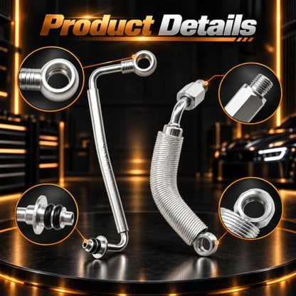 FUSCH Turbo Oil Return Drain Line & Oil Feed Pipe Hose kits Compatible with Chevy Cruze 2011-2016 Sonic 2012-2020 Trax 2015-2021 Buick Encore 2013-2021 1.4L Engine Replace#: 55587854 55592600 55568031