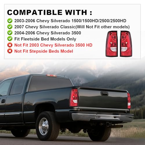 G-PLUS LED DRL Headlights & Tail Lights Fit Chevy Silverado 1500 2003-2006 - color: Clear Lens Chrome Housing Amber Reflector & Red, size: C LED
