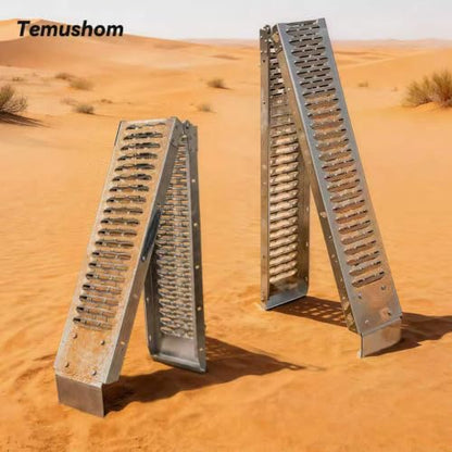 Temushom 67" Folding Truck Ramps, 1000 Lbs Capacity, 2-Pack - size: Silver-67'' L-Usable Height: under 24''