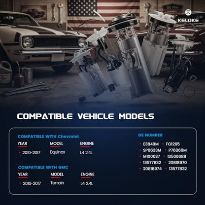 KELOKE Electric Fuel Pump Module Assembly Compatible with Chevrolet & GMC - color: E3840M