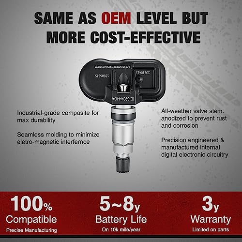 BDFHYK Upgrade TPMS Sensor 2006-2020 GM 315Mhz Tire Pressure Monitoring Sensor Compatible for Chevy Silverado GMC Cadillac Buick Pontiac Replace#13598771 13598772 13586335 13581558 4 Pack - style: 13598772