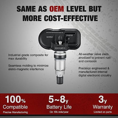 BDFHYK Upgrade TPMS Sensor 2006-2020 GM 315Mhz Tire Pressure Monitoring Sensor Compatible for Chevy Silverado GMC Cadillac Buick Pontiac Replace#13598771 13598772 13586335 13581558 4 Pack - style: 13598772