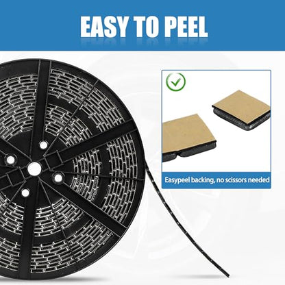 1/4 oz Stick On Wheel Weights 715pcs 5kg Bulk Pack Low Profile Black - color: Black, size: 0.25oz-715PCS(Roll)