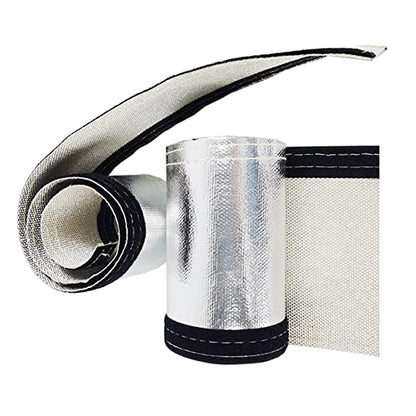 Aluminized Heat Shroud Sleeving Heat Shield 1.1''I.D. x 10FT Fuel line Wire Protection Silver Hose Heat wrap with 10 Pcs Metal Zip Ties - color: silver, size: 1.1''I.D.