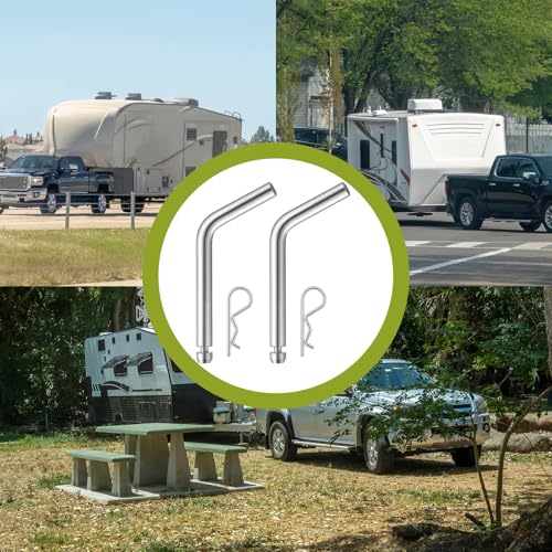 10 Pack Replacement 5th Wheel Pins & Clips, 1/2-inch Diameter Galvanized Pin and Clips for Wheel Hitch Rail Gooseneck Hitches