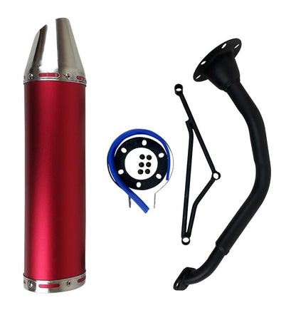 RedCap High Performance Muffler Exhaust System for 125cc 150cc GY6 Scooter Moped TaoTao Kymco Vitacci Benelli Beast 150 Upgrade for 152QMJ 157QMJ Engines (Red)