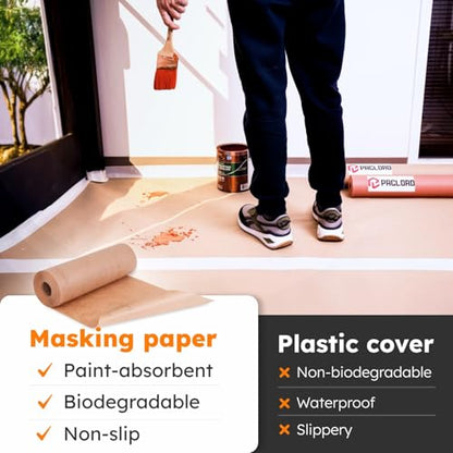 15" x 60 yd Kraft Masking Paper Roll for Painting - size: 15" x 60 Yards