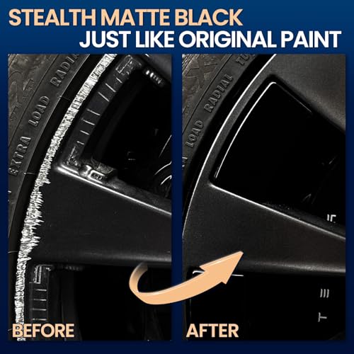 Matte Black Rim Touch Up Paint, Wheel Scratch & Curb Rash Repair, 1 fl oz - color: No. 02 Matte Black