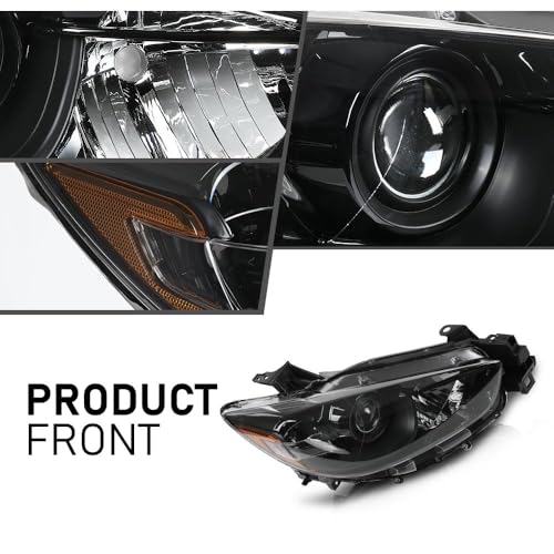 G-PLUS Headlights Assembly Pair Compatible with Mazda CX-5 2013-2016 - size: Fit Mazda CX-5 2013-2016(Clear/Black)