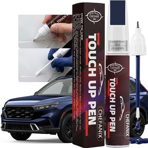 Canyon River Blue Metallic(B-640M) Touch Up Paint Pen Compatible with Honda - Exact Color Match, 2-in-1 Brush & Pen,Car Paint Scratch Repair Kit for CRV/CIVIC/Accord/HRV/Pilot/Odyssey - color: Canyon River Blue Metallic(B-640M) for CRV/CIVIC/Accord/HRV/Pi