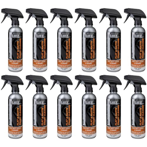 Flitz Flat Matte Finish Cleaner - 16oz Bottle of USA-Made Vinyl Wrap Spray to Easily Remove Grease, Wax, Dust, & More - Quick Drying Matte Paint Cleaner - Ideal for Cars, Motorcycles (12 Pack) - size: 16 Fl Oz (Pack of 12)