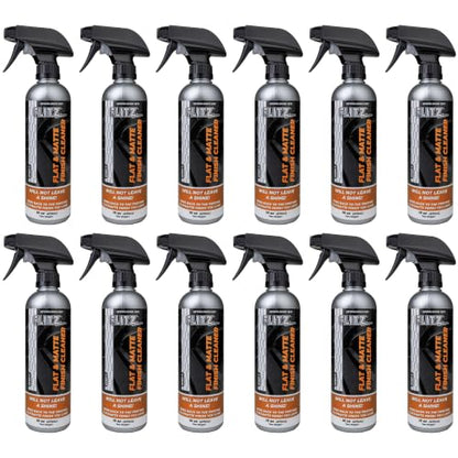 Flitz Flat Matte Finish Cleaner - 16oz Bottle of USA-Made Vinyl Wrap Spray to Easily Remove Grease, Wax, Dust, & More - Quick Drying Matte Paint Cleaner - Ideal for Cars, Motorcycles (12 Pack) - size: 16 Fl Oz (Pack of 12)