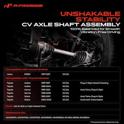A-Premium Front Right Passenger Side CV Axle Shaft Assembly - style: Front Passenger Side