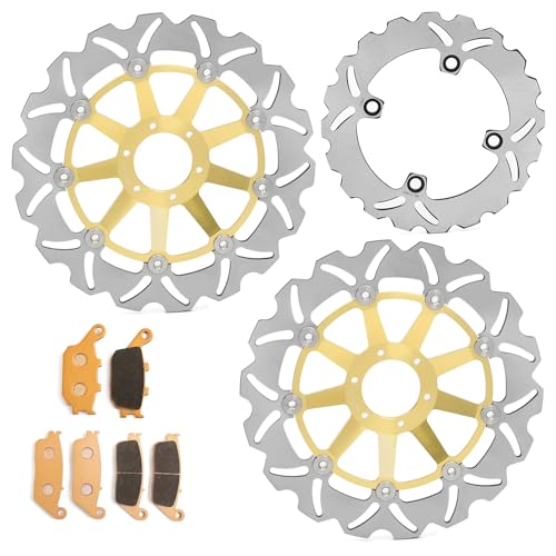 Front Rear Brake Disc Rotors Pads Kit for Honda CB 600 F Hornet 2000-2006 CB600F - color: Gold, size: CB 600 F Hornet 2000-2006