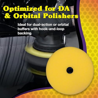 Wizards Yellow Foam Cut Buffing Pad - Orbital Buffer - 8.5" x 1.25" - color: Foam Cut Buff Pad