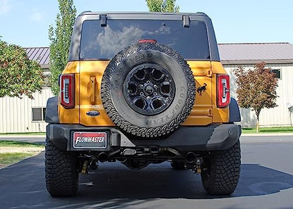 Flowmaster 718123 FlowFX Axle-Back Exhaust Kit 3 Inch 409 Stainless Steel Dual 4 Inch Black Ceramic Coat 304 Stainless Steel Tips Compatible with 2021-2024 Ford Bronco 2.3L 2.7L 2 & 4WD 2 & 4 Door
