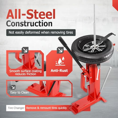 Multifunctional Manual Tire Changer for 4" to 16.5" Tires, Portable