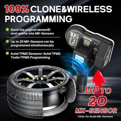 Autel TPMS Sensors 16pcs, Rubber Stem MX-Sensor 2in1 Tire Pressure Sensor