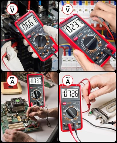 MY8906B Multimeter Tester TRMS Digital Multimeter 750V-1000V Measures DC/AC Voltage DC/AC Current Resistance Continuity Diodes Frequency Transistor HEF NCV Live Wire Detection