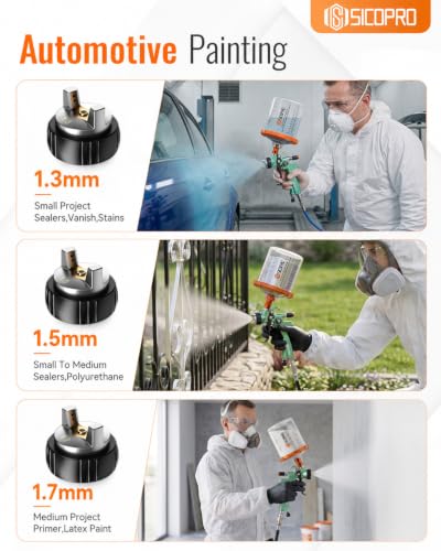 HVLP Spray Gun, Automotive Paint Gun With10 Disposable Paint Cups - color: Green